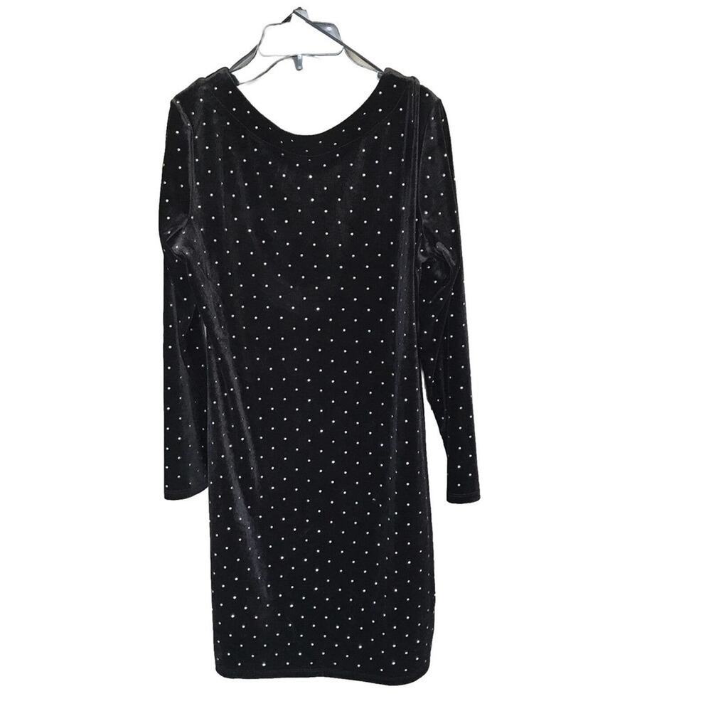Sexy Subtle H&M Scoop Back Sheath Dress SzL Blk Velvet/Sparkles NWOT